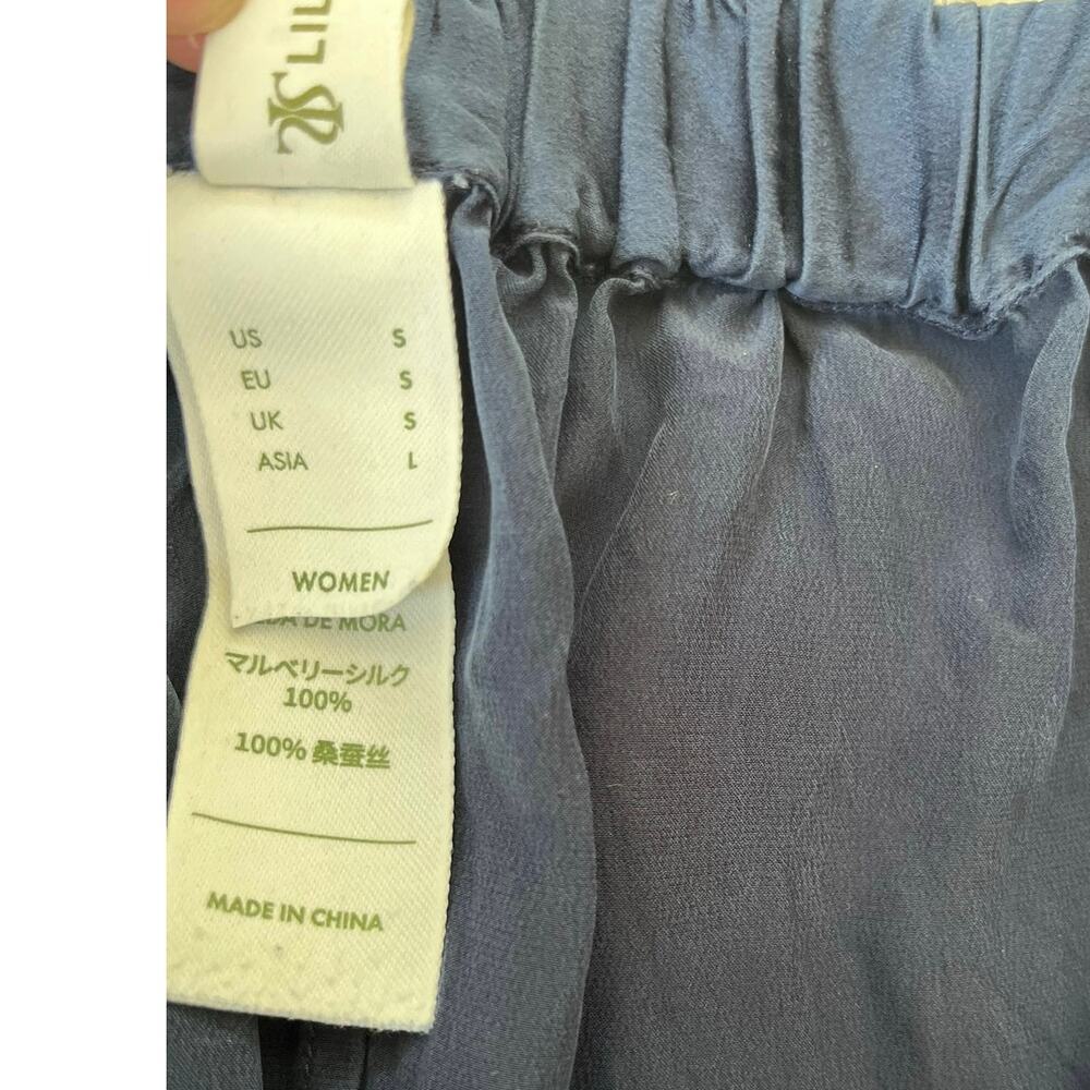 LILYSILK Chic Trimmed Mulberry Silk Pajamas Set Quiet Luxury Old Money Lounge S - Picture 13 of 15